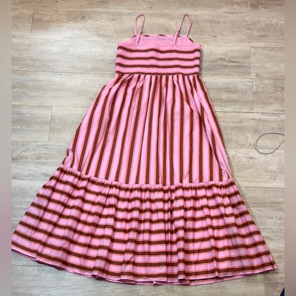 NWT Kate Spade Calais Stripe Smocked Midi Dress Size Medium - Picture 9 of 9